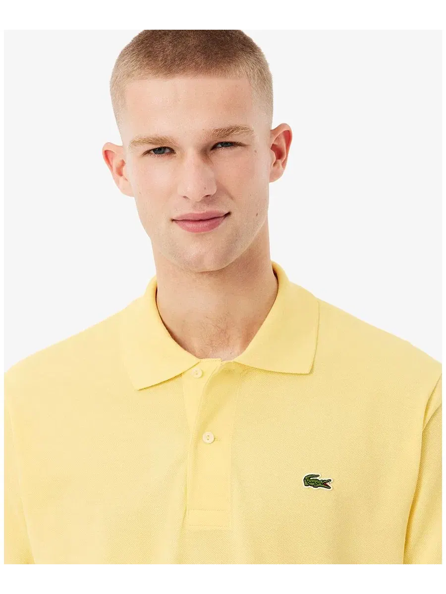 Поло из пике Lacoste Classic Fit Original L.12.12 — изображение 3 из 5, яркий желтый