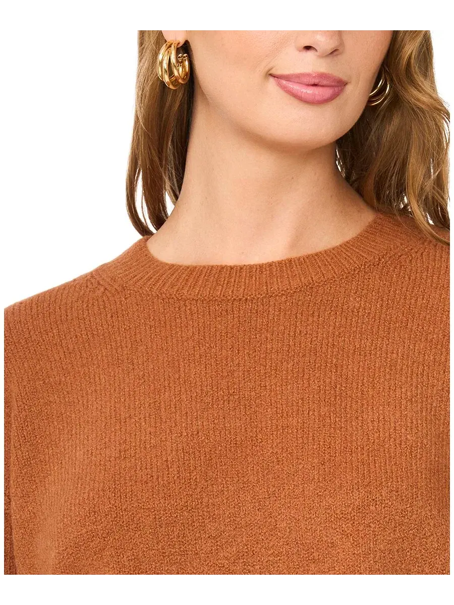 Свитер женский с рукавом 3/4 и круглым вырезом Vince Camuto — изображение 3 из 6, сиенный