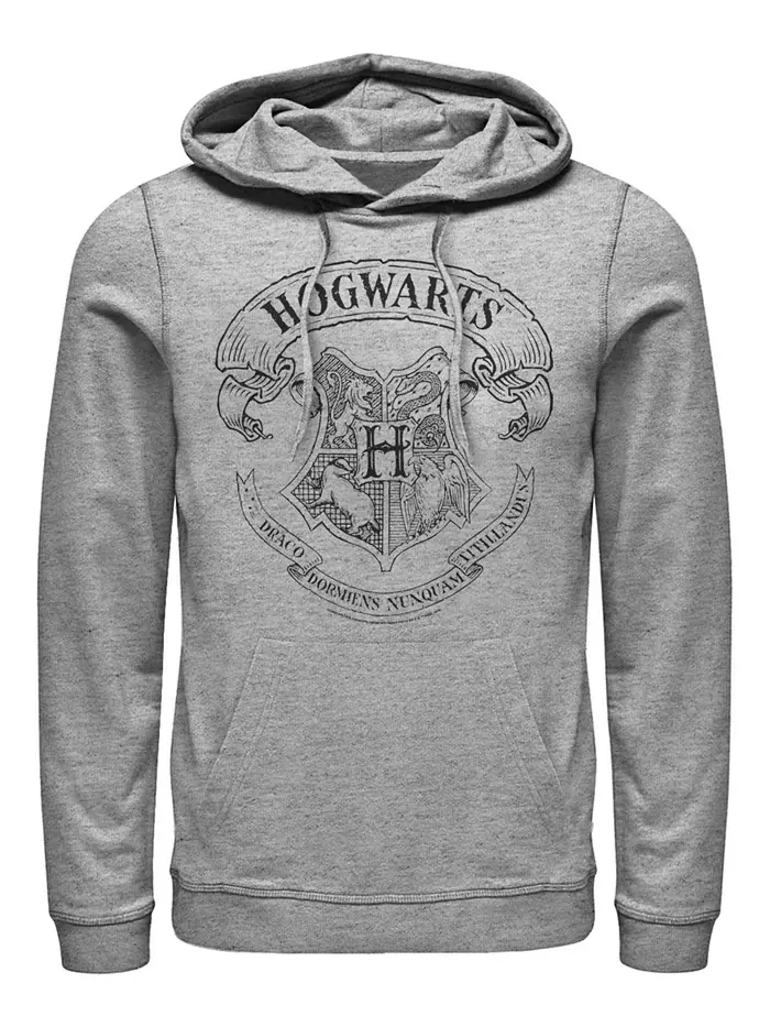 Мужская флисовая толстовка с капюшоном Deathly Hallows 2 Hogwarts Crest Fifth Sun — изображение 1 из 1, приглушенный