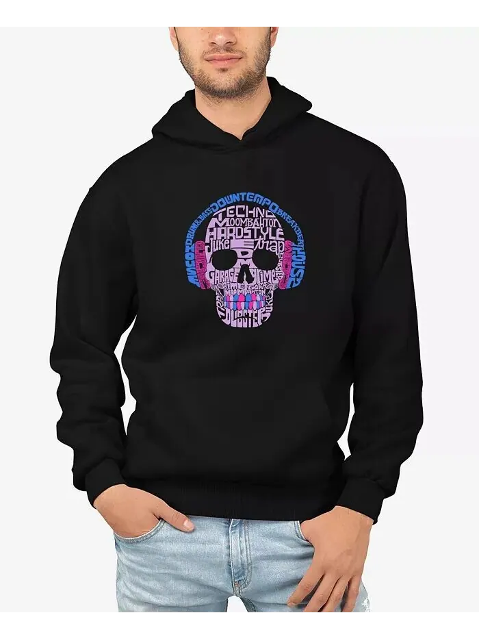 Мужская толстовка с капюшоном в стиле Word Art of Edm Music LA Pop Art — изображение 1 из 3, черный