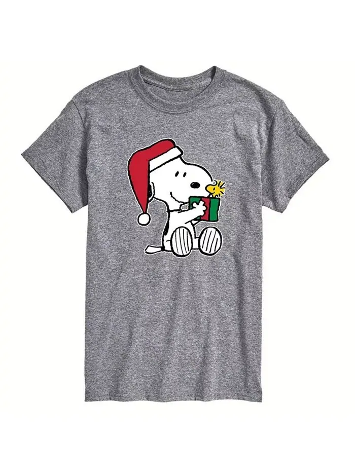Мужская футболка с коротким рукавом Peanuts Christmas Present AIRWAVES — изображение 1 из 2, серый