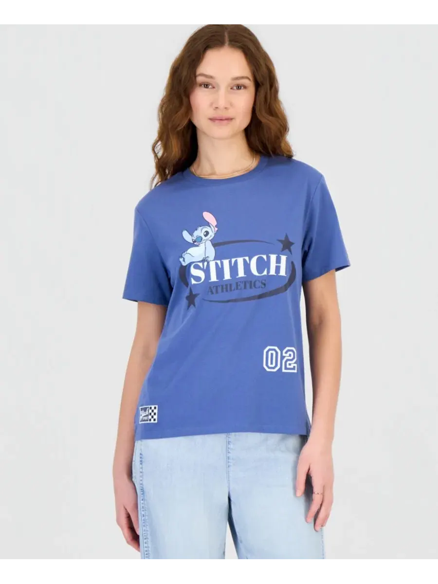 Футболка с графическим принтом Stitch Athletics Disney — изображение 1 из 4, синий