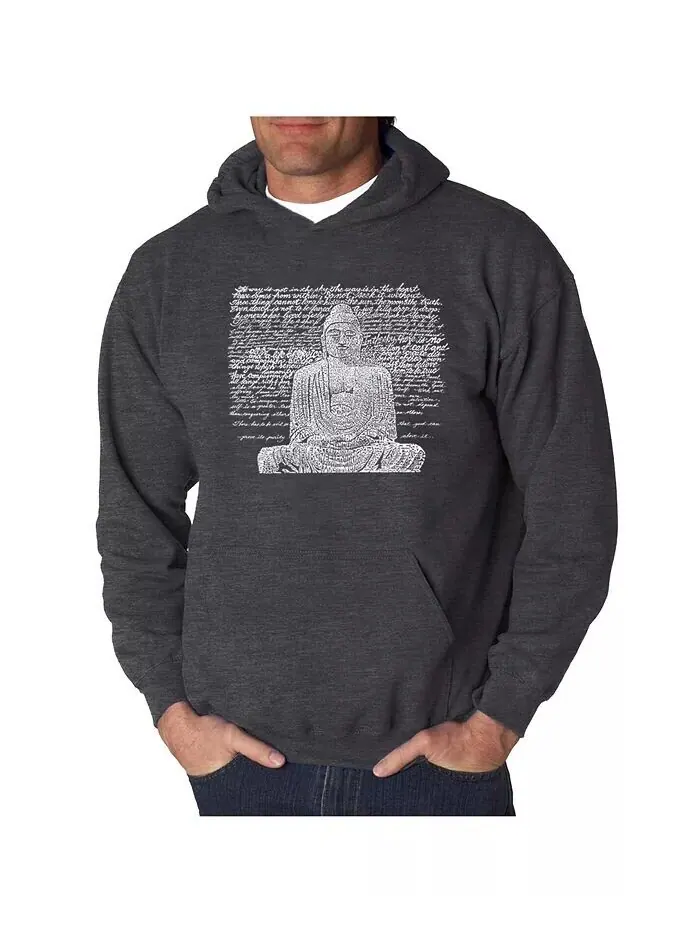 Мужская толстовка с капюшоном Word Art - Zen Buddha LA Pop Art — изображение 3 из 3, черный
