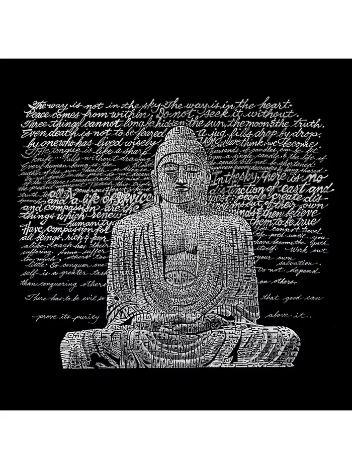Мужская худи с принтом - Zen Buddha LA Pop Art — изображение 2 из 2, темный серый