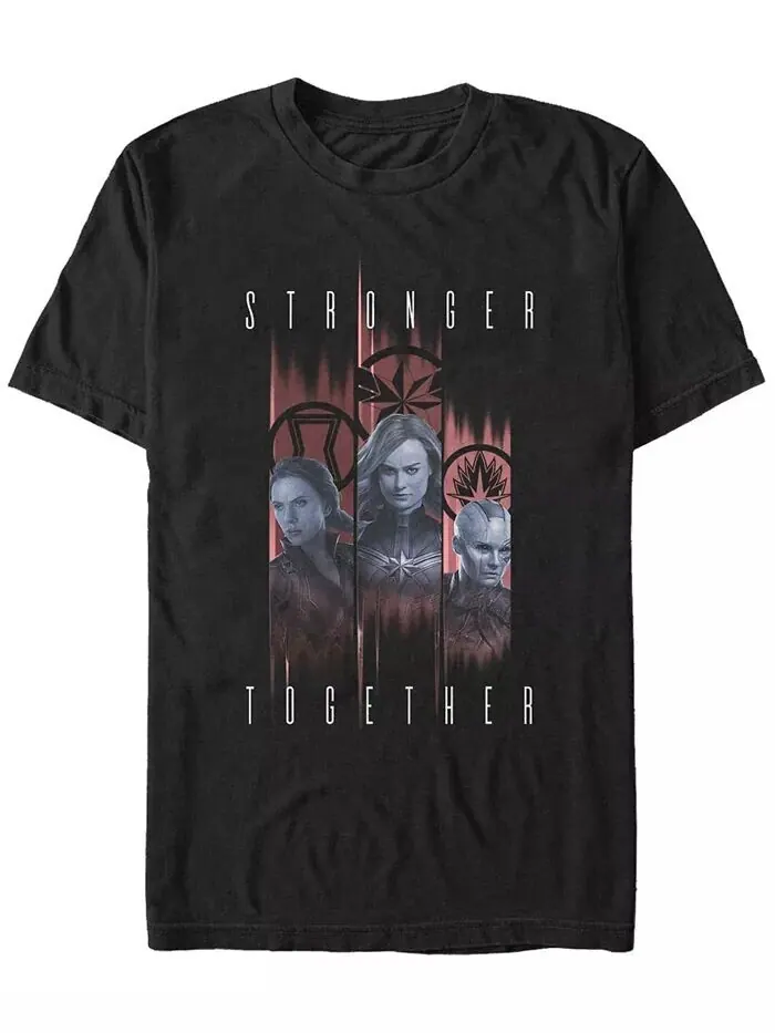 Мужская панель Marvel Avengers Endgame Stronger Together, портреты, футболка с коротким рукавом — изображение 1 из 1, черный