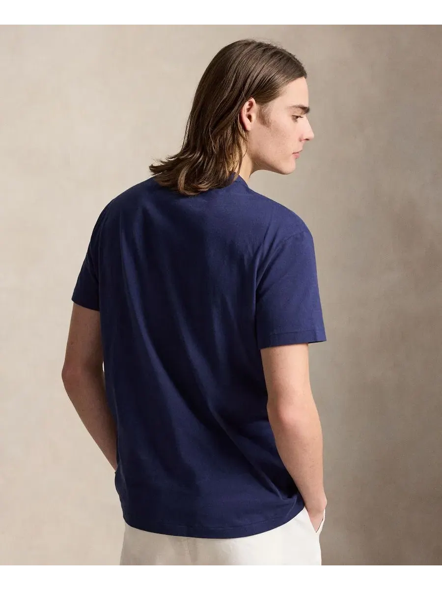 Мужская футболка с коротким рукавом и графическим принтом Polo Ralph Lauren — изображение 4 из 6, темно-синий