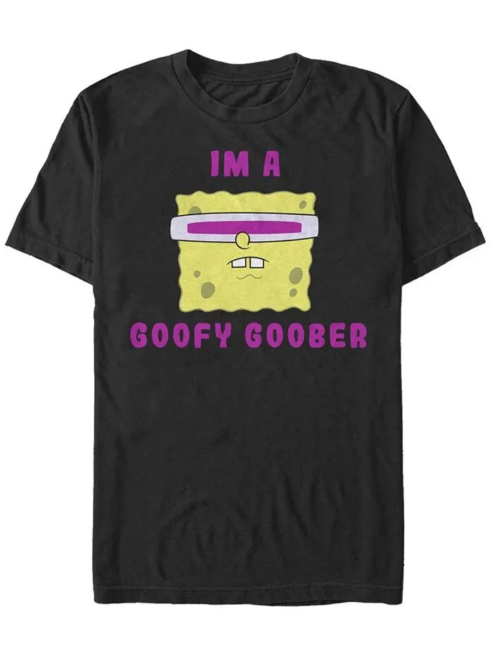 Мужская футболка с короткими рукавами и круглым вырезом Goober SpongeBob Fifth Sun — изображение 1 из 1, черный