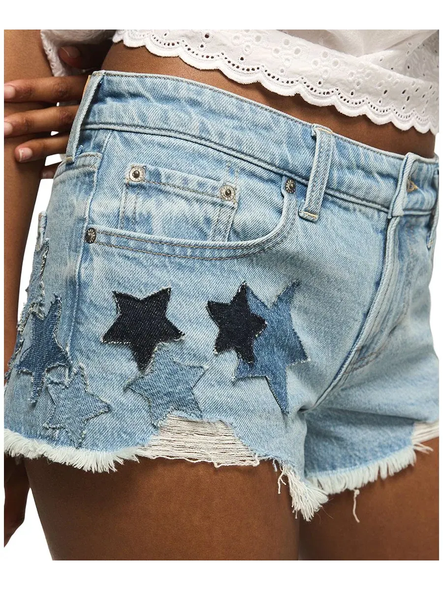 Женские шорты Legend Mid-Rise Festival Shorts Lucky Brand — изображение 4 из 5, синий