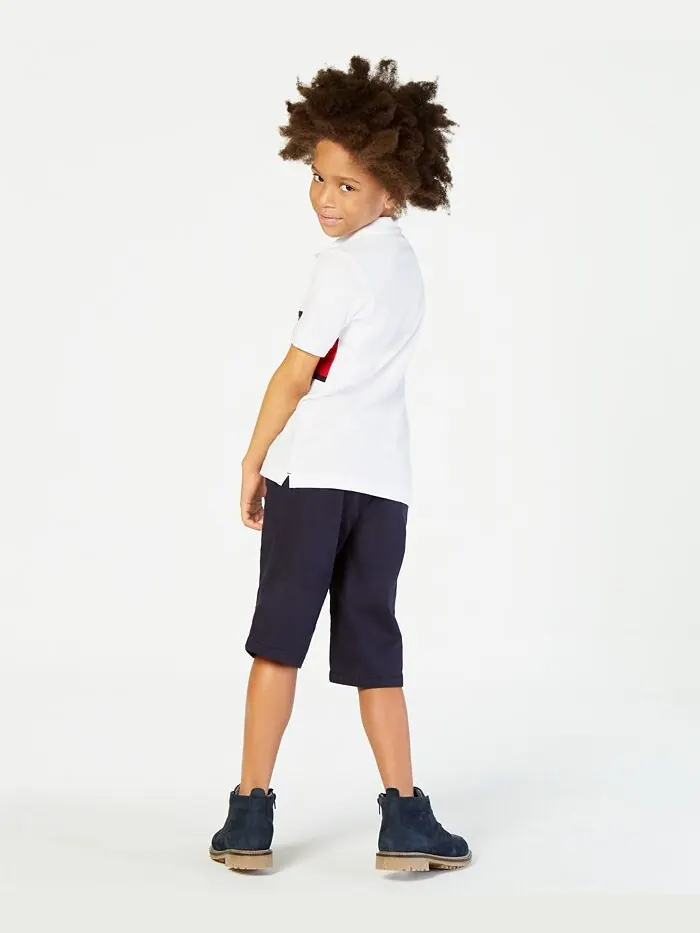 Поло с цветными блоками Big Boys Tommy Flag Tommy Hilfiger — изображение 2 из 3, белый
