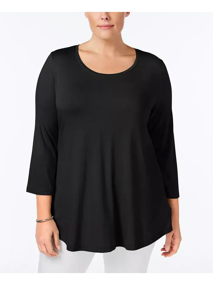 Топ с рукавом 3/4 для полных JM Collection