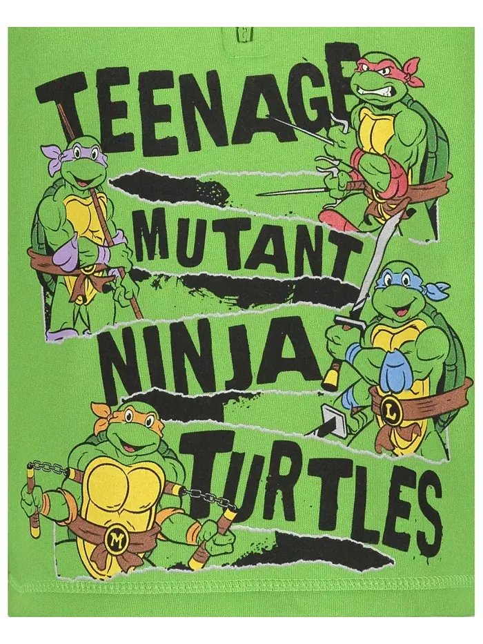 Леонардо Микеланджело Рафаэль худи на молнии для малышей/мальчиков TEENAGE MUTANT NINJA TURTLES — изображение 2 из 3, зеленый