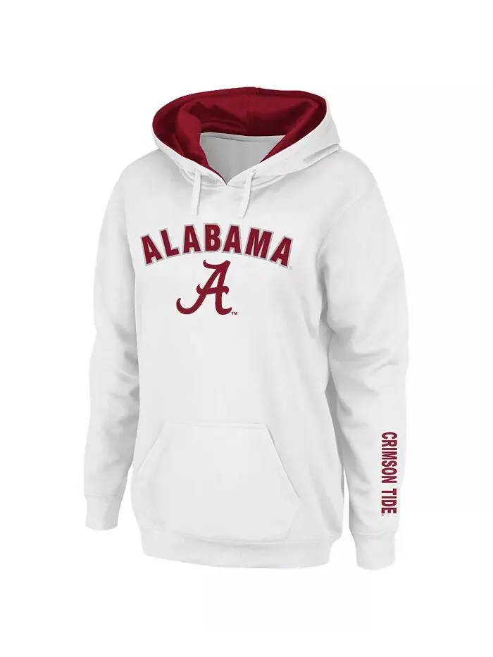 Женская белая толстовка с капюшоном Alabama Crimson Tide Arch and Logo 1 Colosseum — изображение 1 из 3