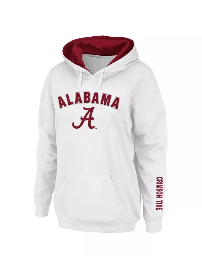 Женский белый пуловер с капюшоном Alabama Crimson Tide Arch и Logo 1 Colosseum — изображение 1 из 3