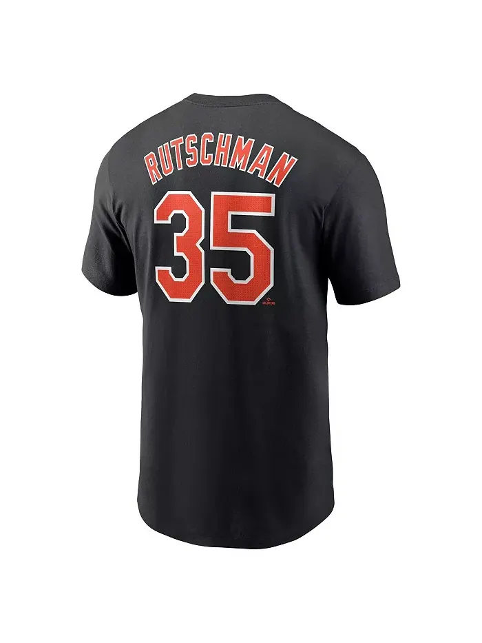 Мужская футболка Adley Rutschman Baltimore Orioles черная с именем и номером Fuse Nike — изображение 3 из 3