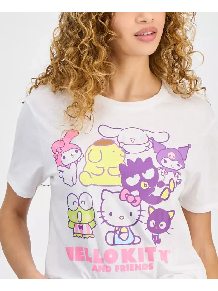 Футболка с круглым вырезом Hello Kitty & Friends для юниоров Love Tribe — изображение 3 из 4, белый