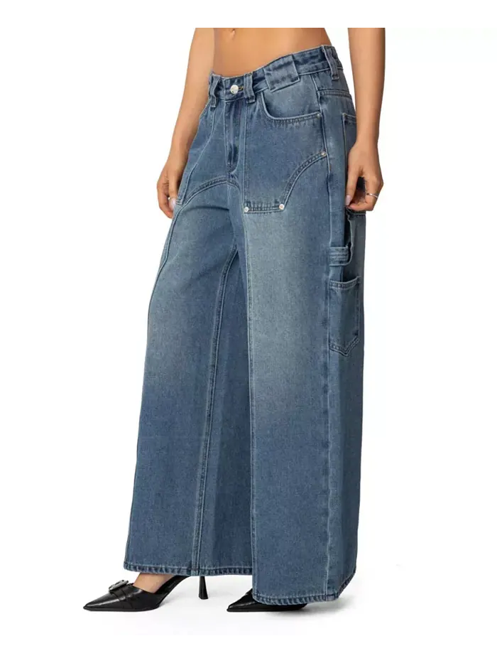 Женские джинсы Tal Baggy с низкой талией Carpenter Edikted — изображение 4 из 5, синий