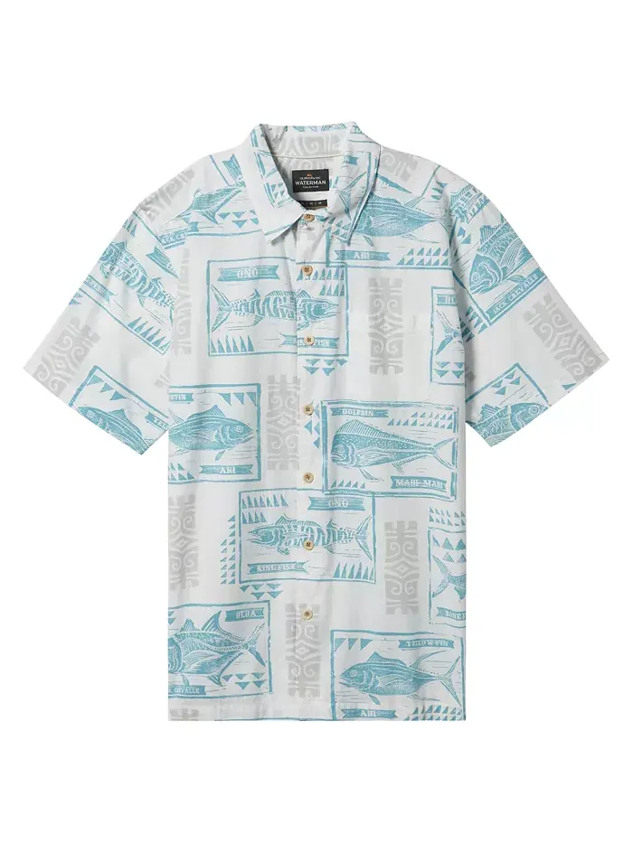 Рубашка мужская Quiksilver Block Fish Woven Quiksilver Waterman — изображение 1 из 6, белый