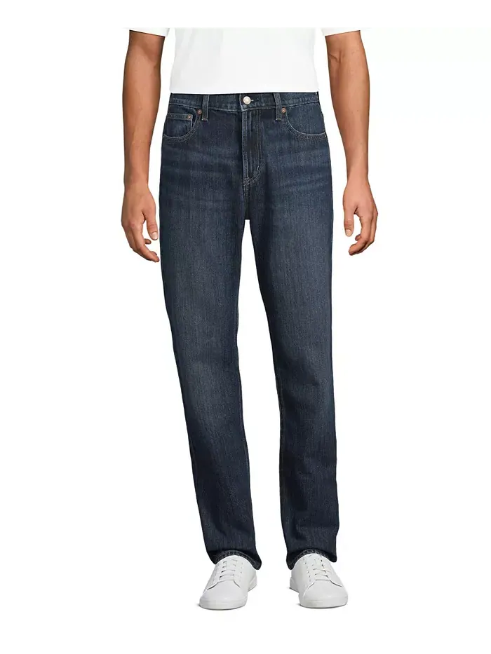Мужские джинсы Rigid Comfort Waist Classic Fit Lands' End — изображение 1 из 4, синий