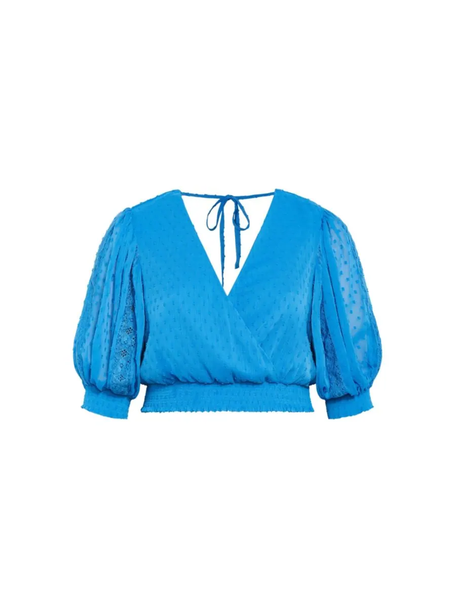 Топ для полных женщин CITY CHIC — изображение 3 из 3, голубой