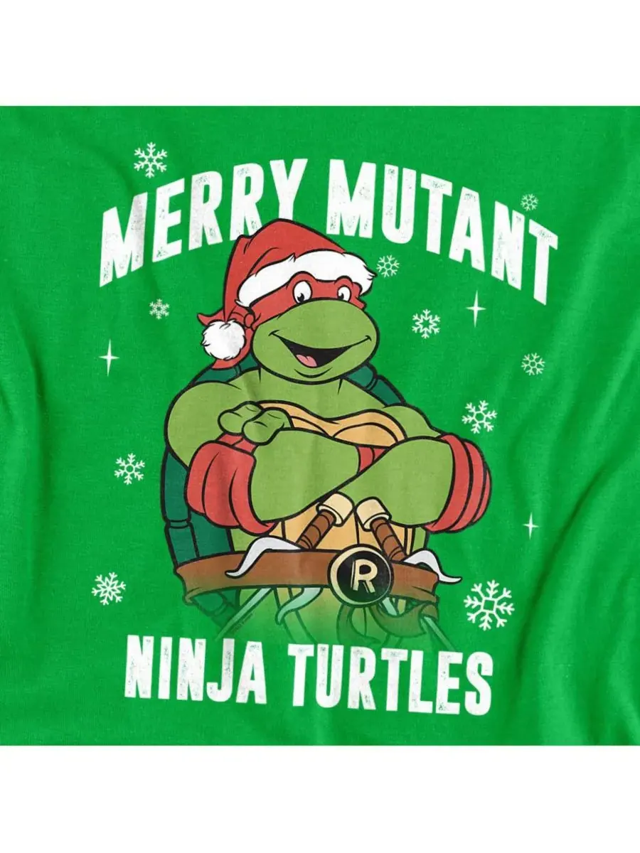 Мужская рождественская футболка "Веселый мутант-ниндзя" Teenage Mutant Ninja Turtles — изображение 2 из 3, зеленый