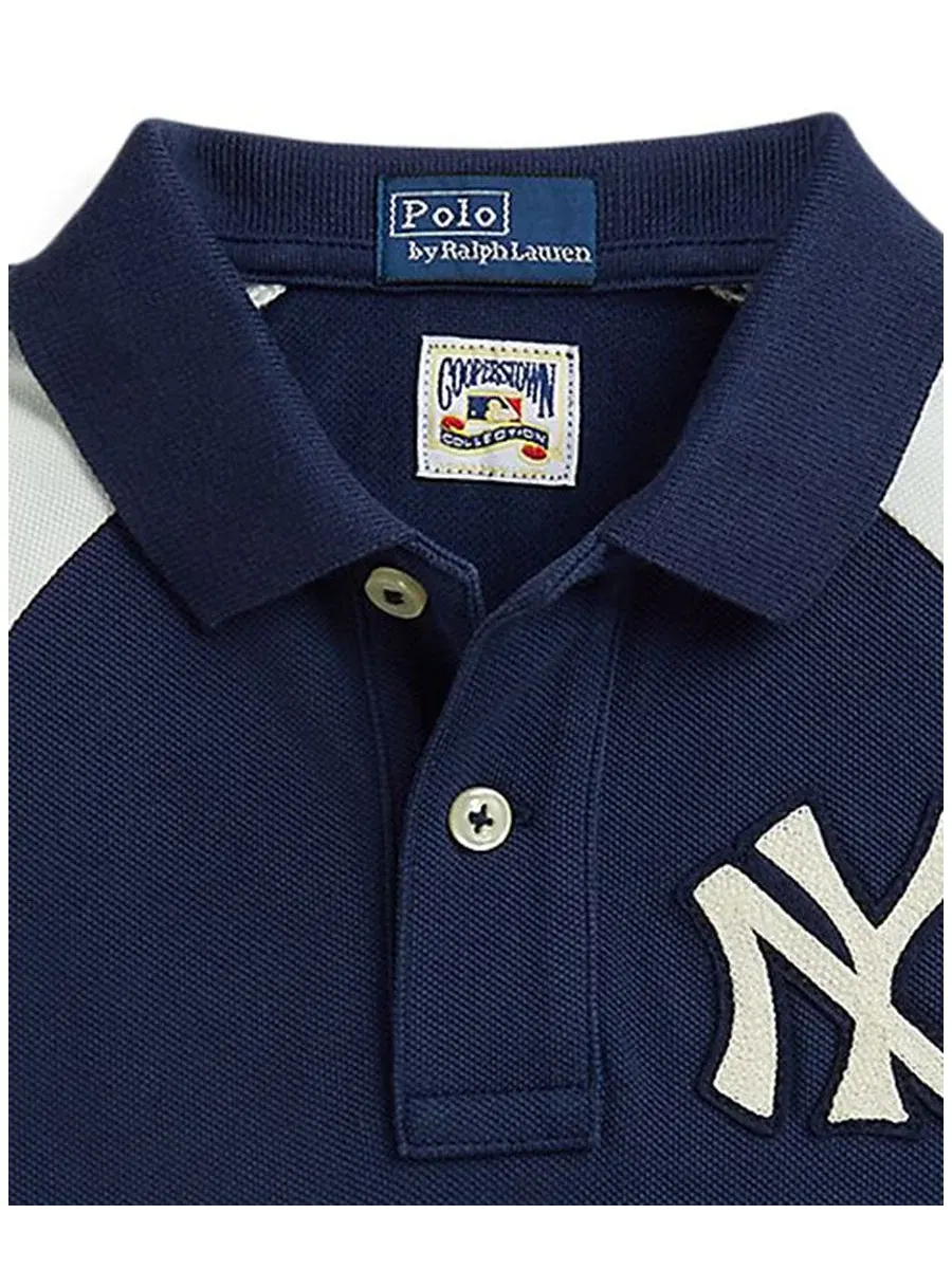 Поло-рубашка с двумя пуговицами для мальчиков 2-7 лет Polo Ralph Lauren — изображение 2 из 3, темный/белый
