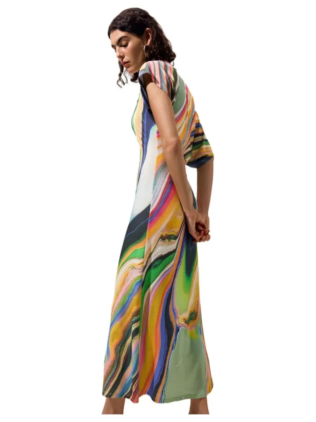 Женское длинное платье-волна Desigual — изображение 2 из 6, зеленый