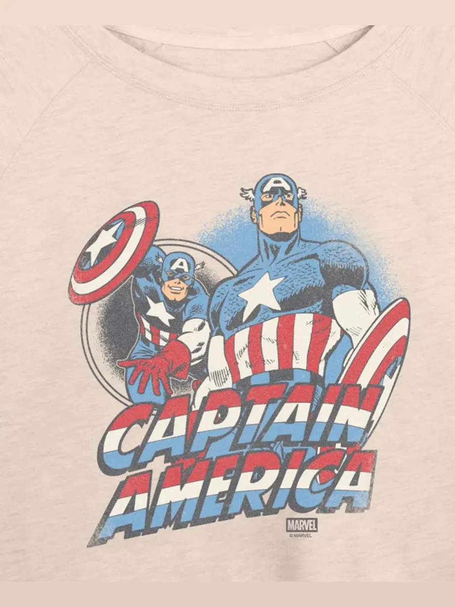 Толстовка с длинными рукавами Marvel Капитан Америка больших размеров Hybrid Apparel — изображение 2 из 3, березовый