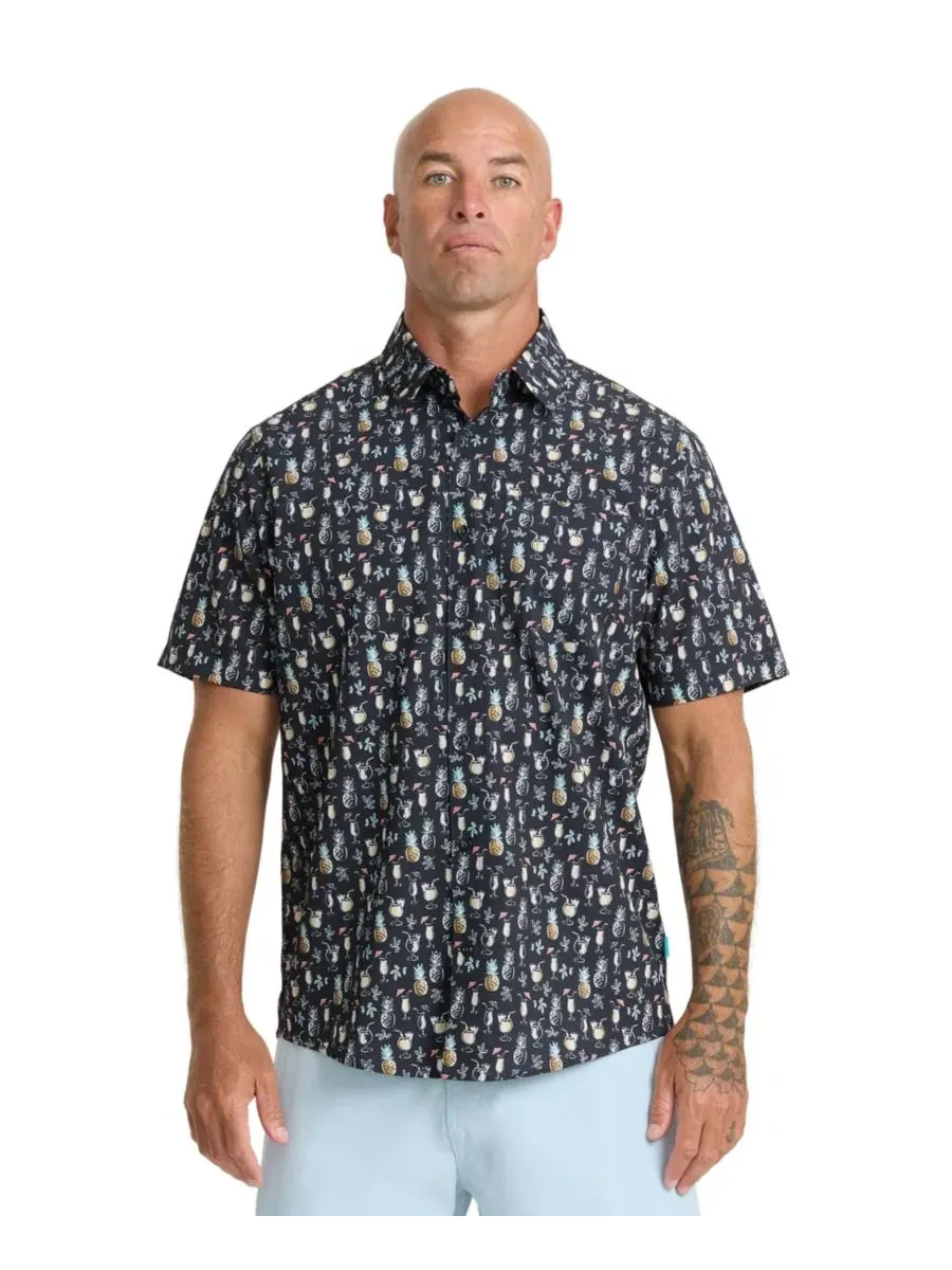 Мужская рубашка Quiksilver Patron Tech Woven Quiksilver Waterman — изображение 1 из 4, полное затмение