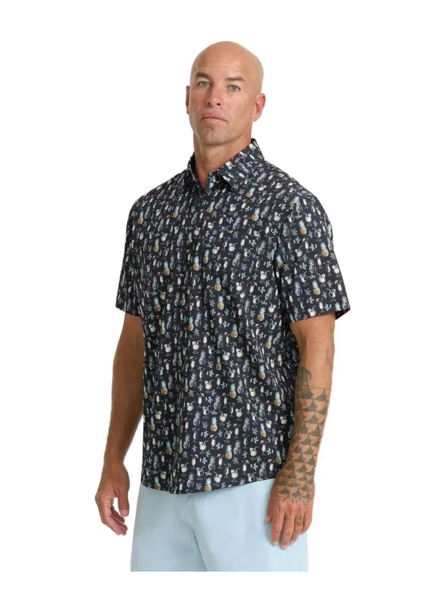 Мужская рубашка Quiksilver Patron Tech Woven Quiksilver Waterman — изображение 2 из 4, полное затмение