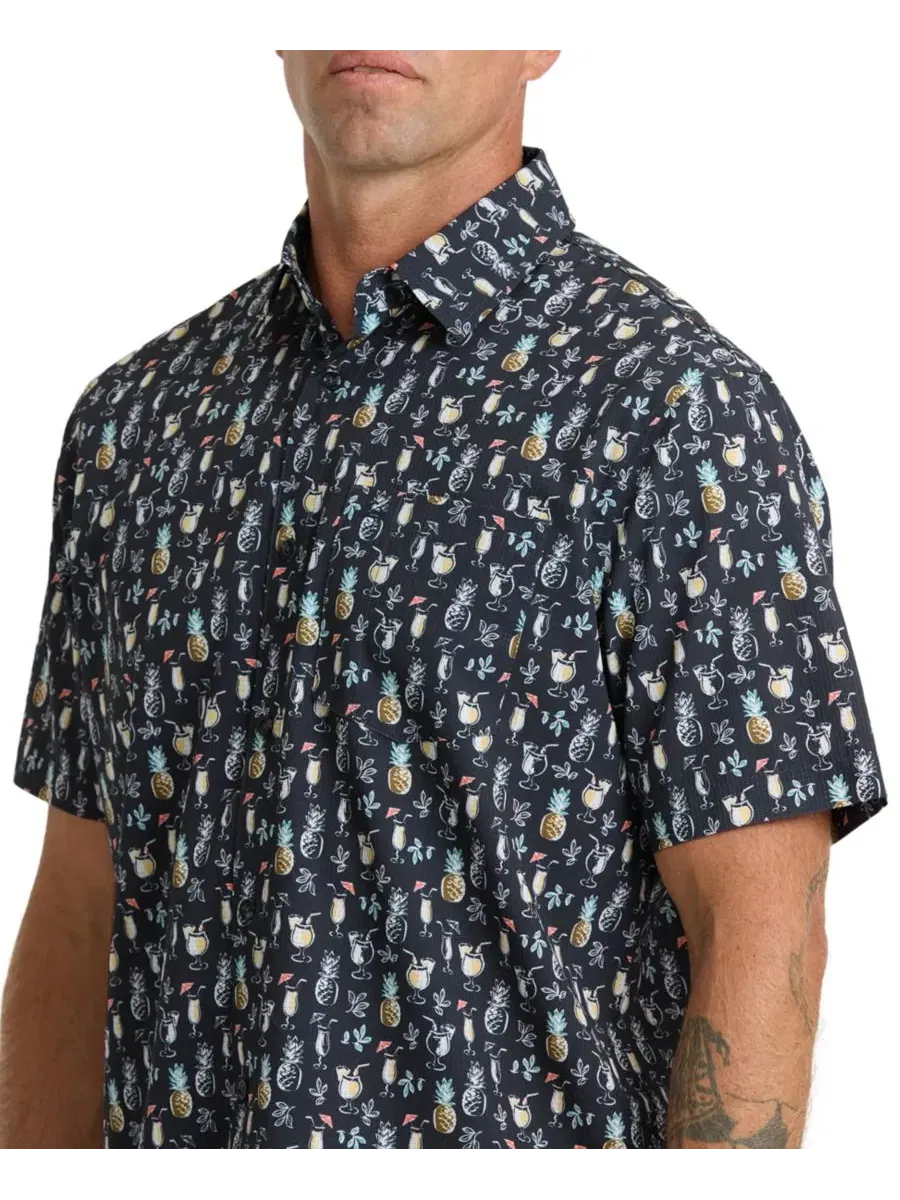 Мужская рубашка Quiksilver Patron Tech Woven Quiksilver Waterman — изображение 3 из 4, полное затмение