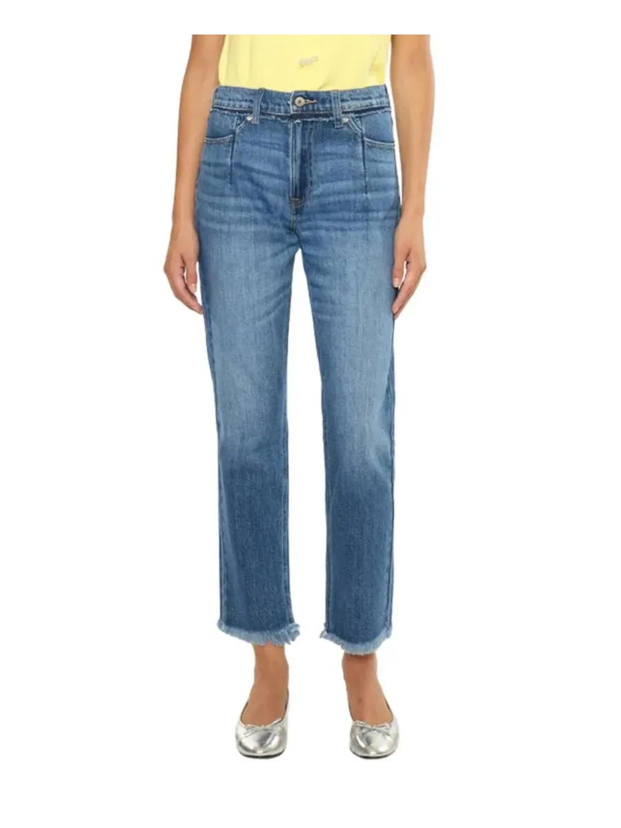 Джинсы с высокой посадкой Angelina High Rise Slim Straight KanCan — изображение 1 из 7, синий