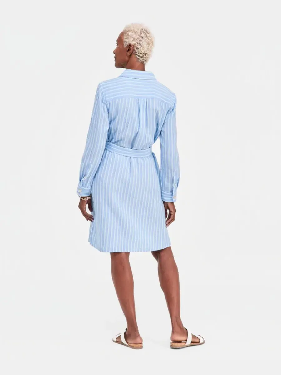 Платье-рубашка с поясом Petite Cotton Belted Shirtdress Style & Co, Pat Stripe Rain — изображение 3 из 3