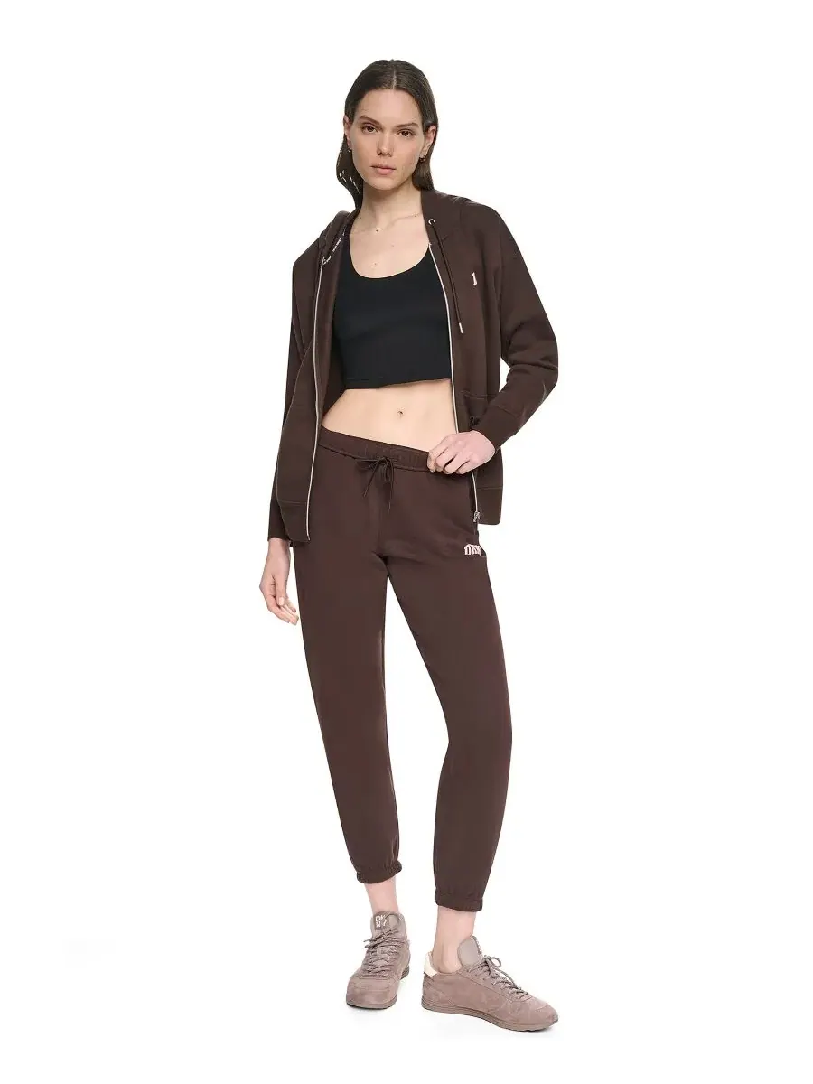 Худи с капюшоном с пушистым логотипом DKNY Sport — изображение 2 из 5, розовый