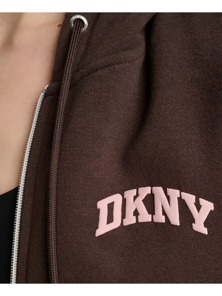 Худи с капюшоном с пушистым логотипом DKNY Sport — изображение 5 из 5, розовый