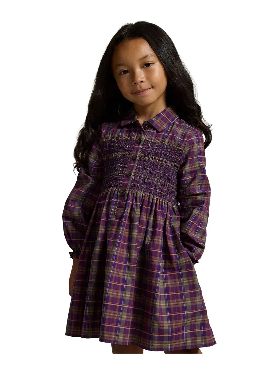 Платье-рубашка из хлопкового поплина с цветочным принтом, модель Floral Cotton Poplin Shirt Dress — изображение 1 из 3