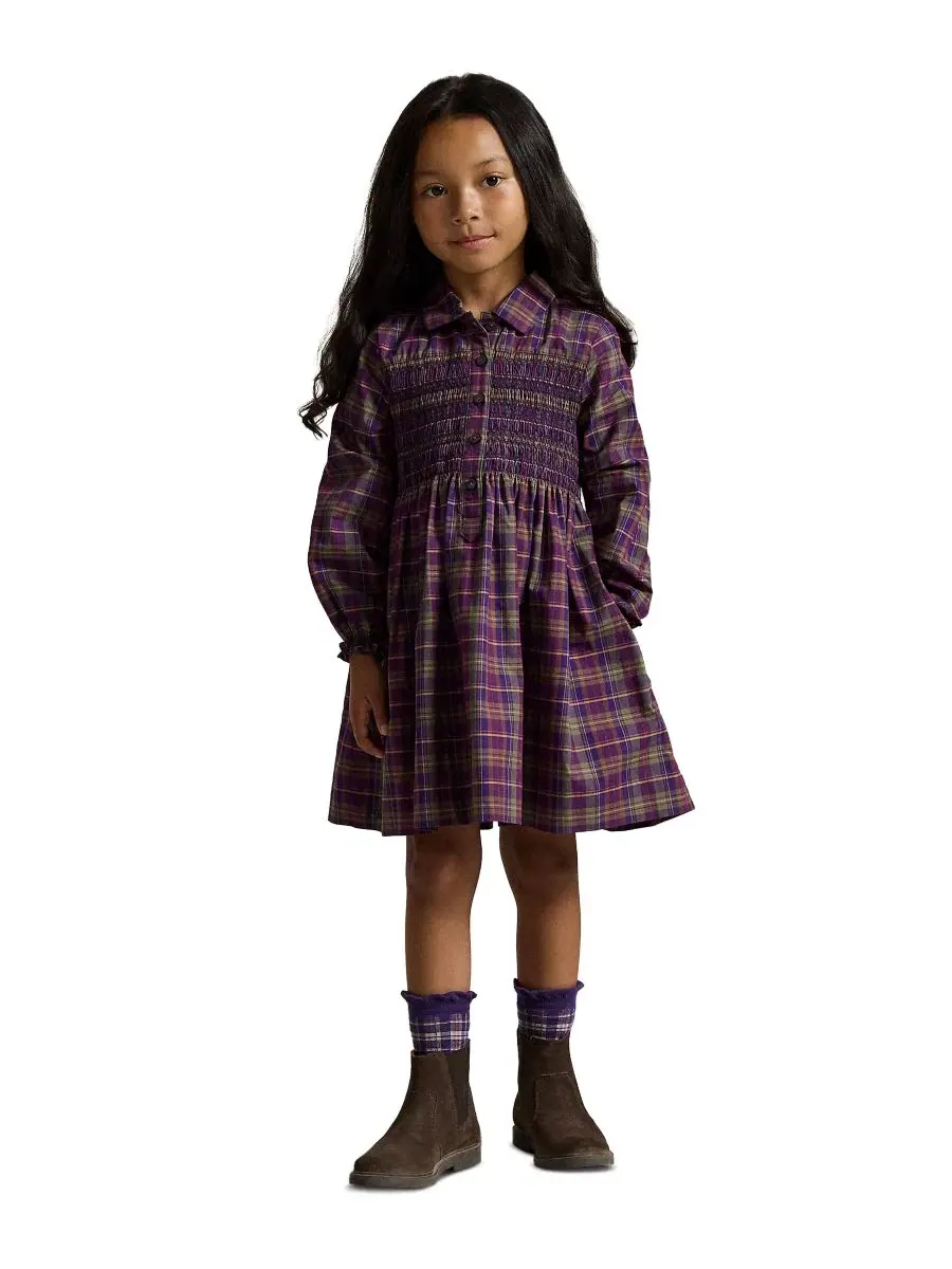 Платье-рубашка из хлопкового поплина с цветочным принтом, модель Floral Cotton Poplin Shirt Dress — изображение 2 из 3