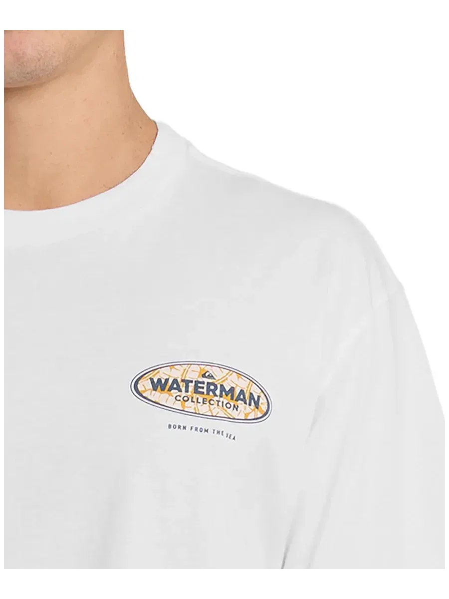 Футболка мужская с графическим принтом Quiksilver Waterman — изображение 3 из 3, белый