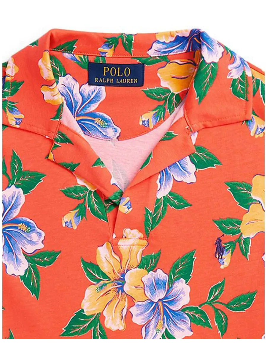 Футболка-поло с цветочным принтом для мальчиков 8-20 лет Polo Ralph Lauren — изображение 3 из 3, розовый