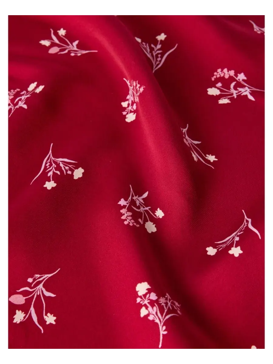 Платье-трапеция с V-образным вырезом Floral Midi Whistles — изображение 6 из 7, бордовый/мульти