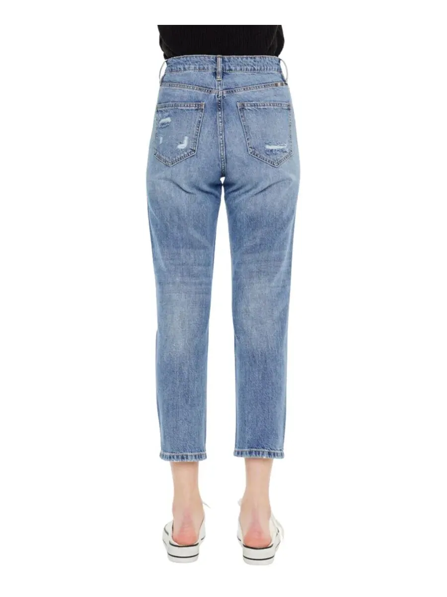 Женские джинсы Bobbie Ultra High Rise Straight Jeans Kancan — изображение 2 из 8, средняя отмывка