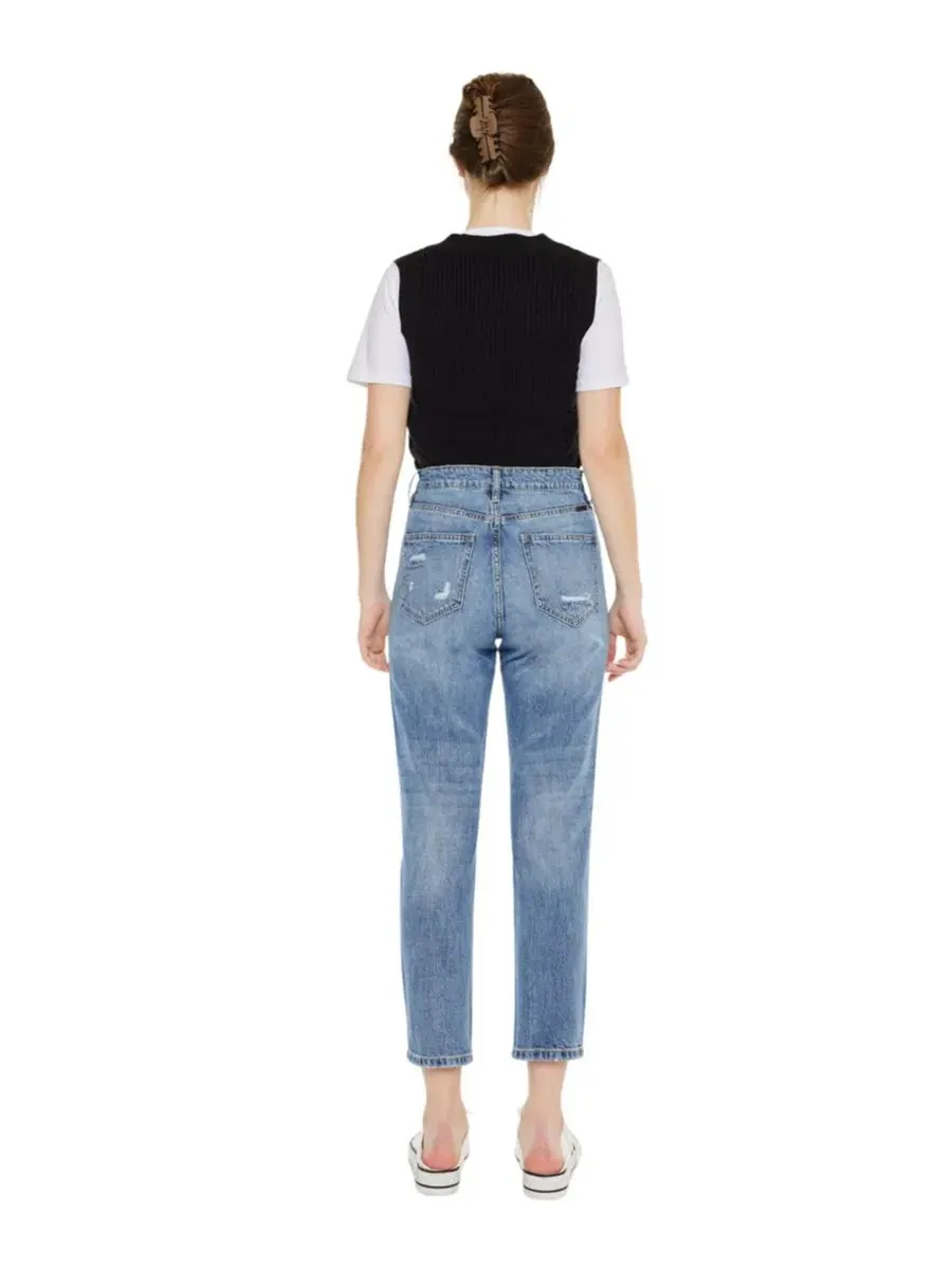 Женские джинсы Bobbie Ultra High Rise Straight Jeans Kancan — изображение 4 из 8, средняя отмывка