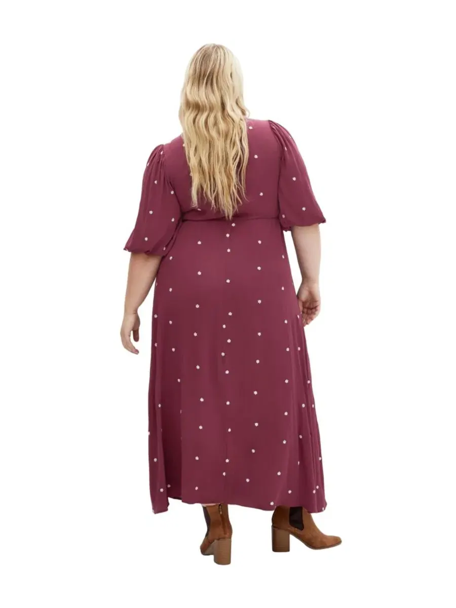 Платье макси с вышивкой Ulla Embroidered Dress CITY CHIC — изображение 2 из 5, фиолетовый