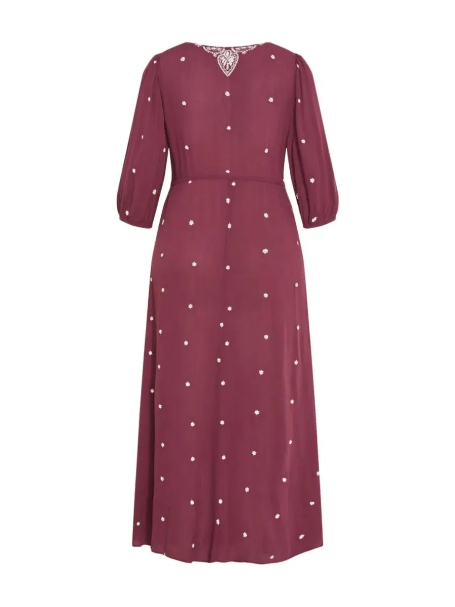 Платье макси с вышивкой Ulla Embroidered Dress CITY CHIC — изображение 5 из 5, фиолетовый