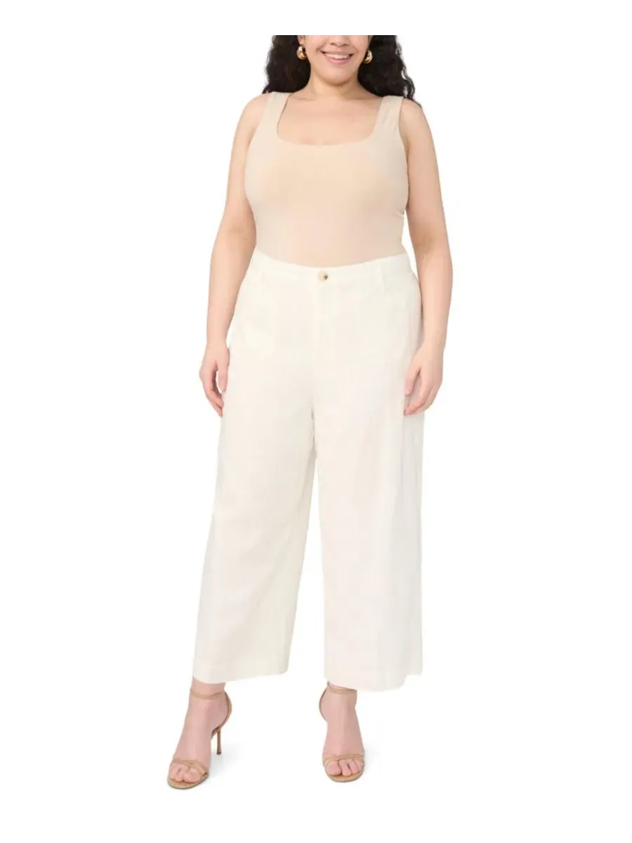 Брюки с запахом с боковыми карманами, модель Plus Size Front Patch Pocket Ankle-Length Vince Camuto — изображение 1 из 5