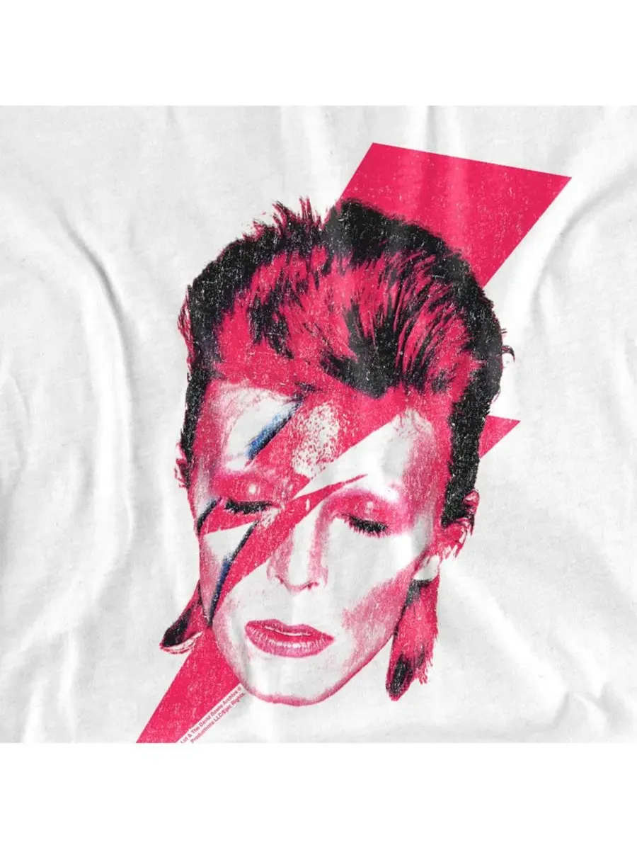 Футболка с принтом Aladdin Sane David Bowie — изображение 3 из 3, белый