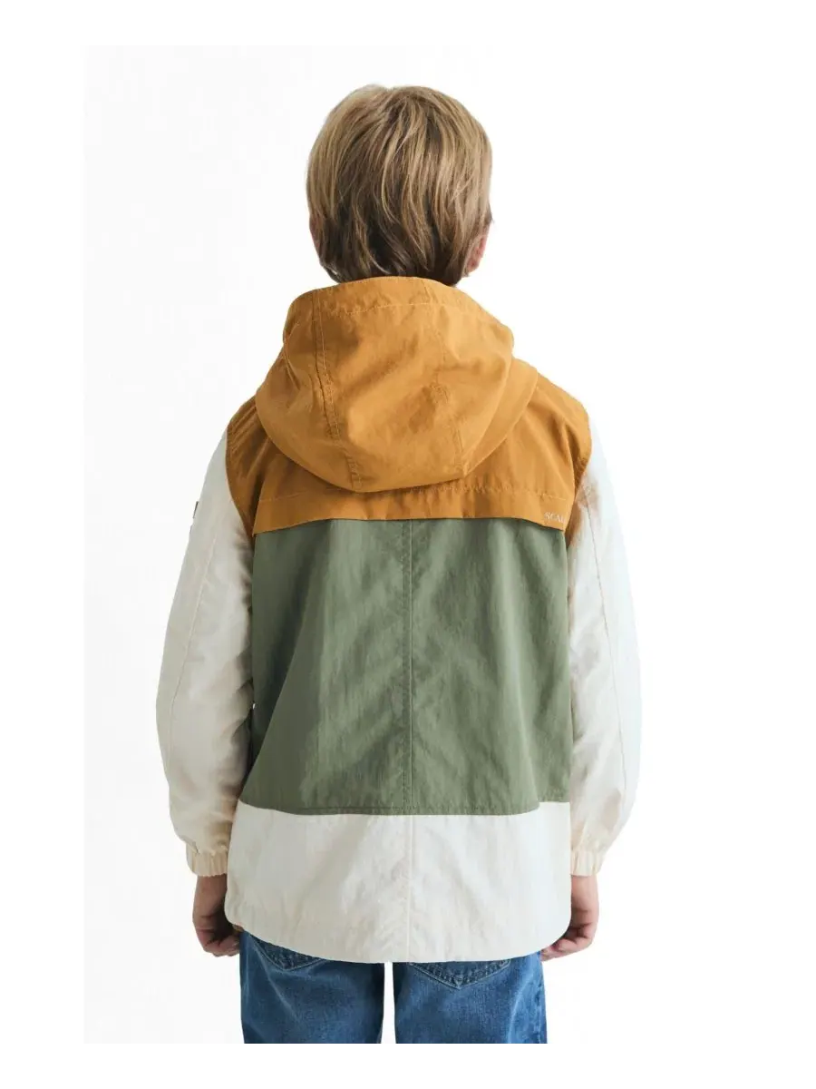 Куртка из нейлона с капюшоном Color Block Technical Coat Scalpers — изображение 3 из 3, бежевый