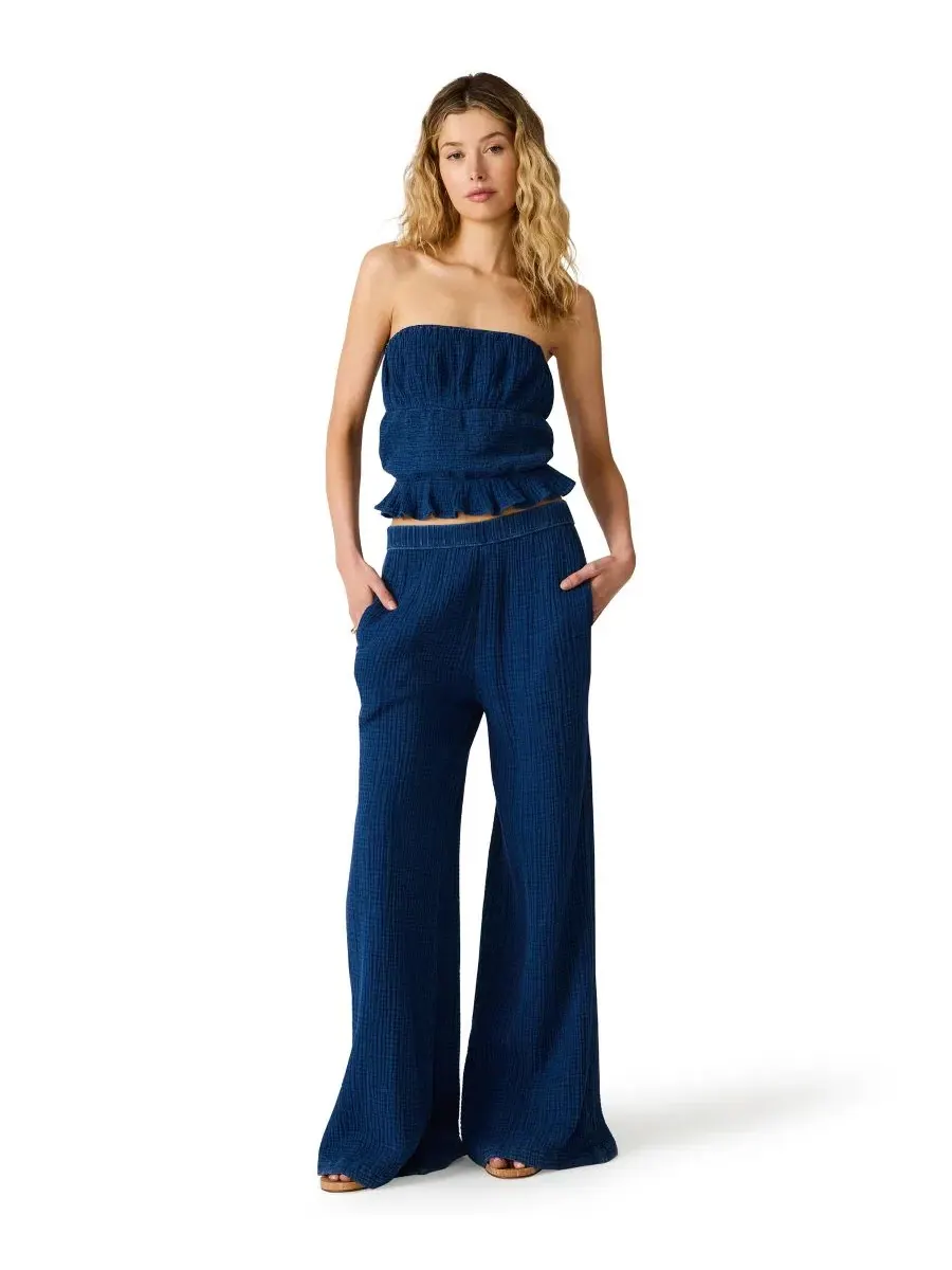 Брюки Steve Madden Harbor с заниженной талией, Wide-Leg — изображение 2 из 5, индиго