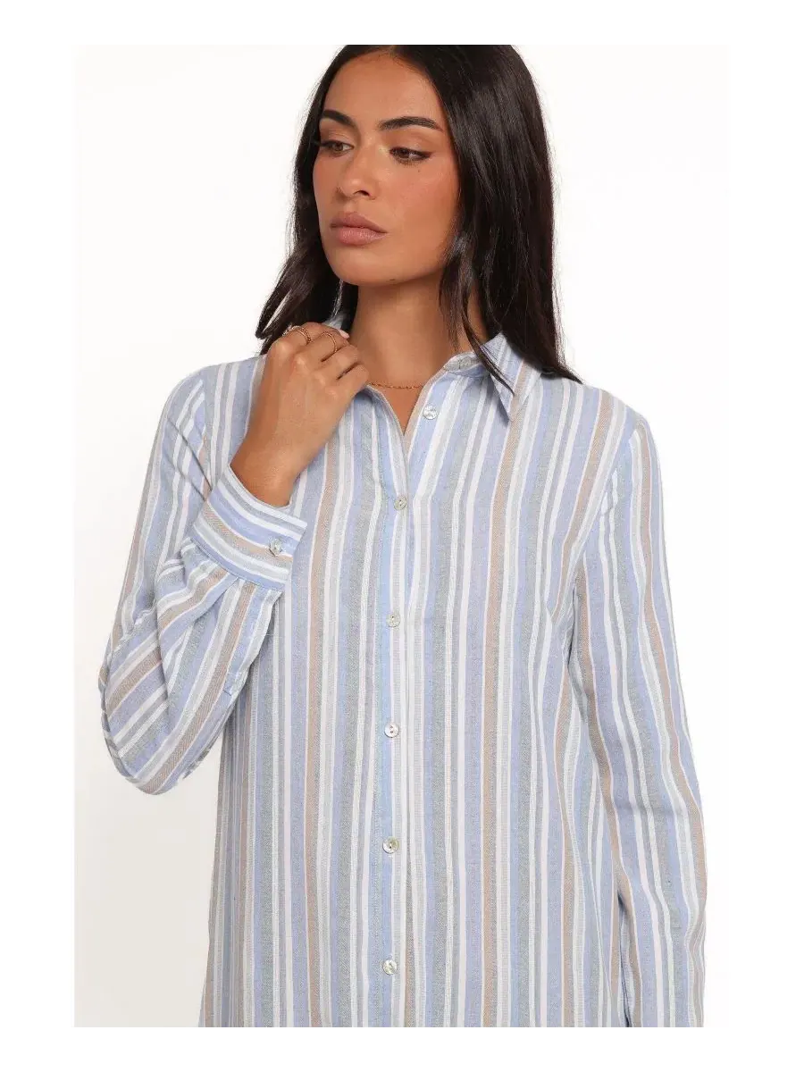 Платье-макси Caprice Long Sleeve Button Down Petal and Pup — изображение 4 из 4, синий