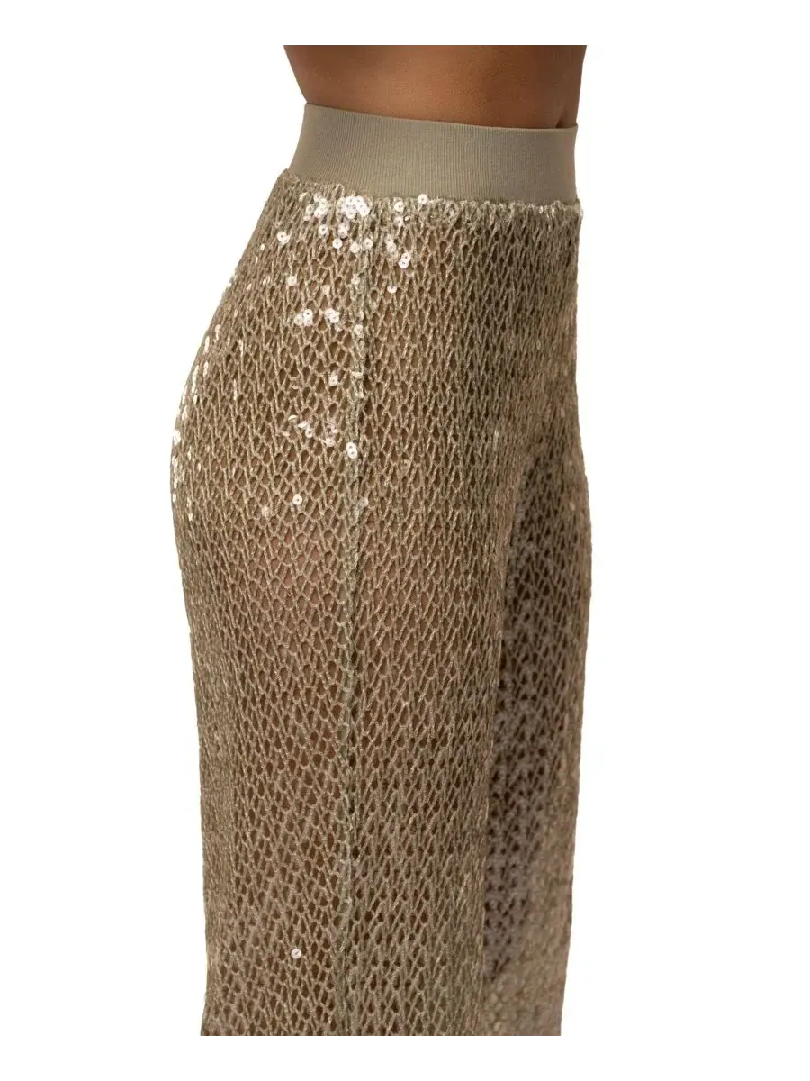Брюки широкие с пайетками High Seas Sequin JLUXLABEL — изображение 9 из 9, шалфейный