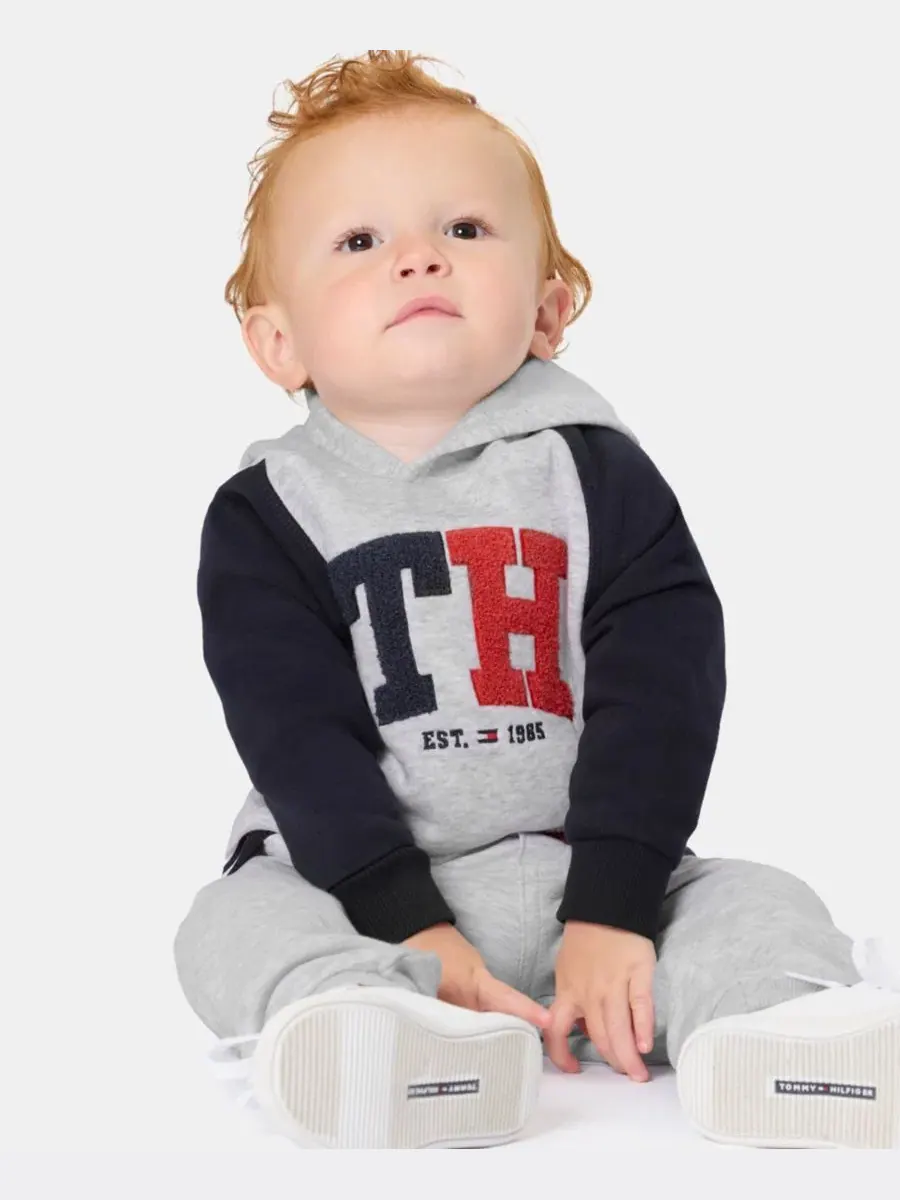 Комплект из худи и спортивных брюк с логотипом Tommy Hilfiger — изображение 2 из 8, серый/темно-синий